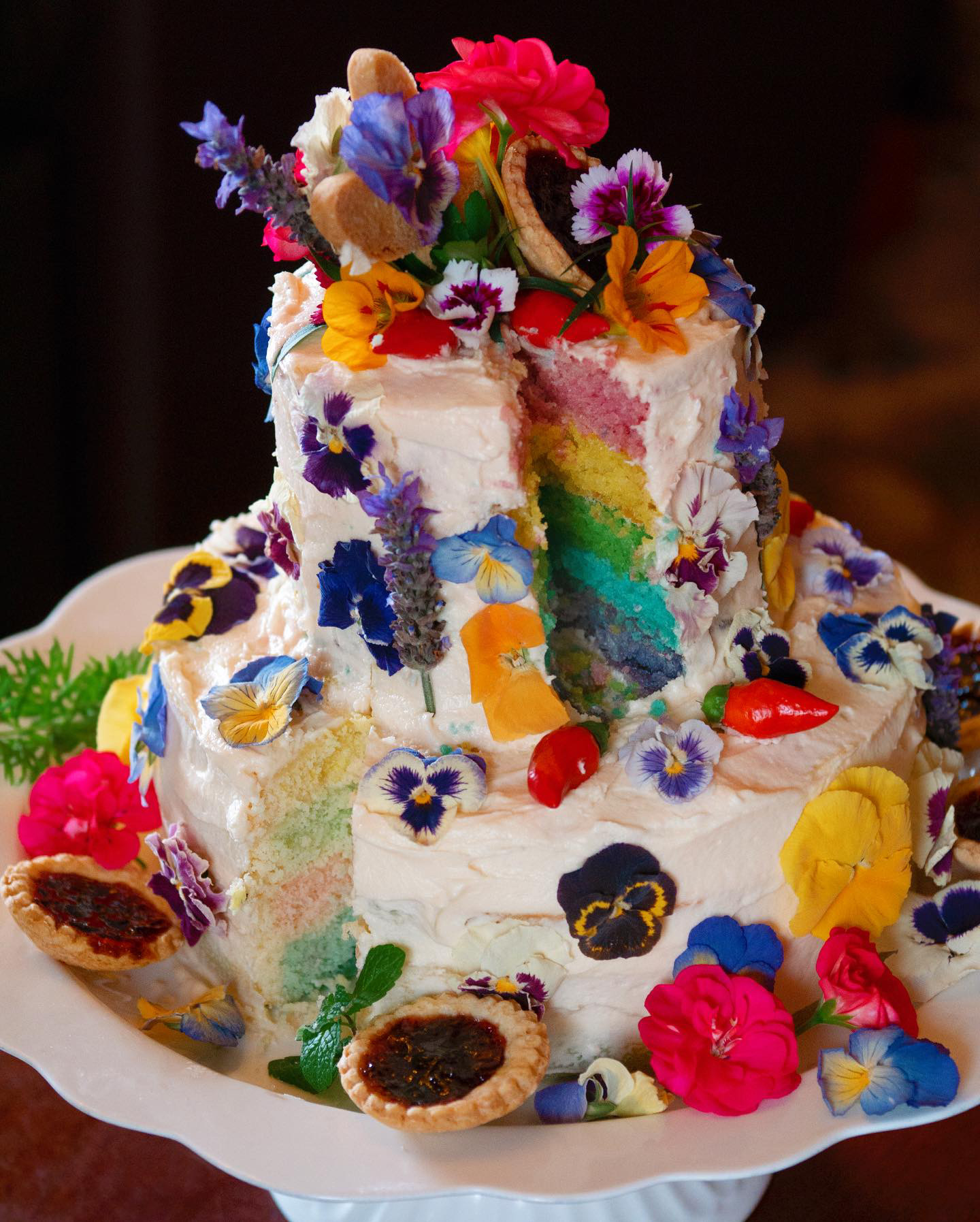 Rainbow Floral Wedding Cake Experimentation!